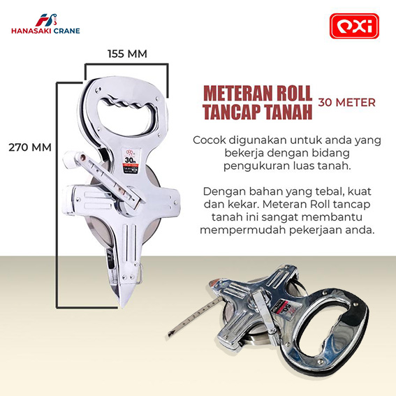 Meteran Roll/Meteran Tancap Tanah Stainless Steel Roll