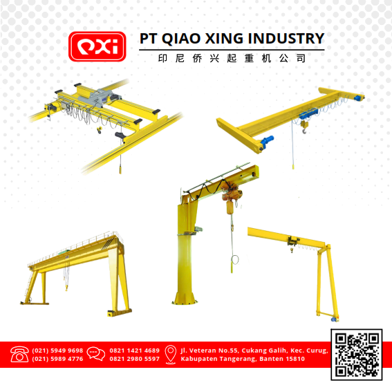 Catalog of industrial equipment and hoist crane products for construction - PT Qiao Xing Industry